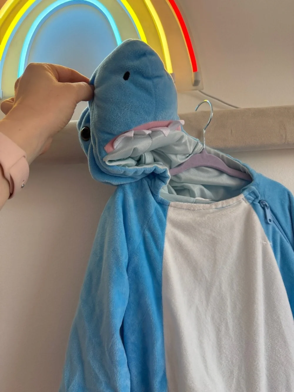 Target Kids Blue and White Sharks Onesie Costume - Picture 4 of 8